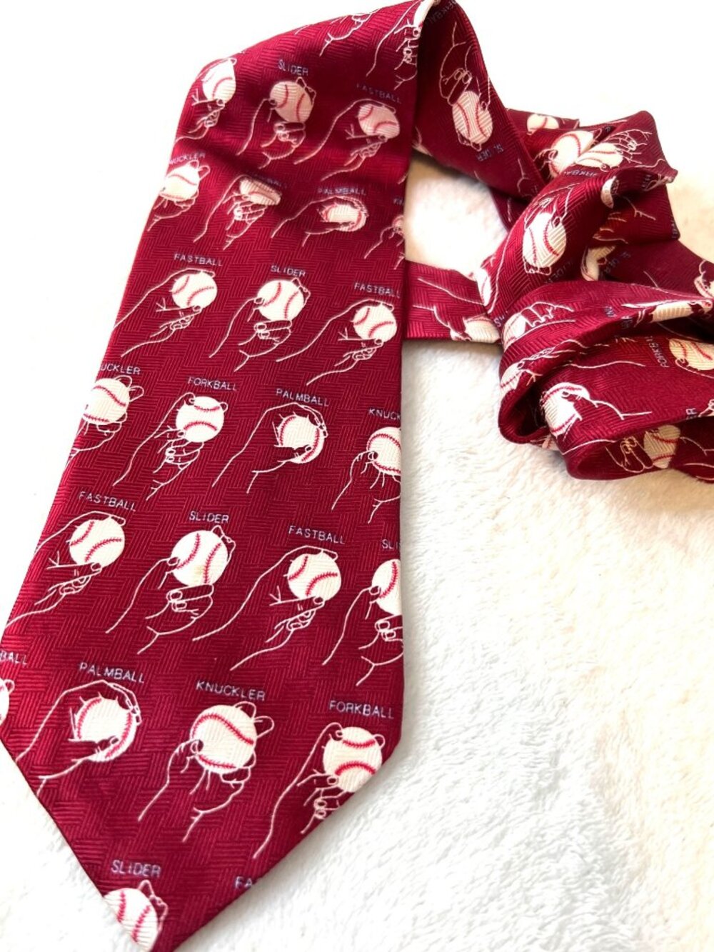 Baseball Pitching Tie Josh Bach Silk Baseballs types of pitching Novelty Print